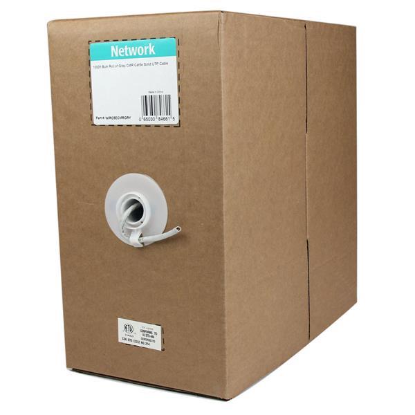 StarTech Cat5e Bulk Roll CMR Solid UTP Cable (Gray) - 1000 ft. (WIRC5ECMRGRY)