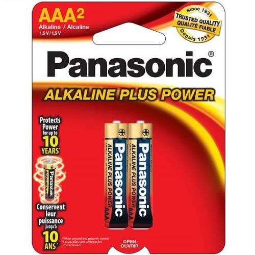 PANASONIC Piles alcalines AAA, paquet de 2