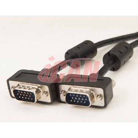 Câble vidéo externe iCAN PC, Super VGA Coaxial HD15 M/M, 25 pieds