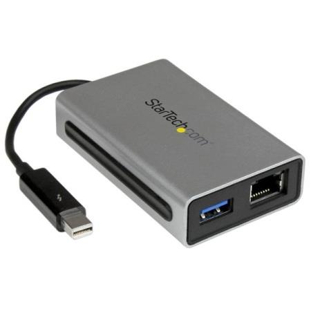 StarTech (TB2USB3GE) - Adaptateur Thunderbolt vers Gigabit Ethernet plus USB 3.0 - Adaptateur Thunderbolt