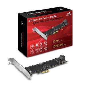 Vantec PCIe RAID Host Card - 4 Channel 6 Port 2 SATA 2 mSATA (UGT-MST644R)(Open Box)