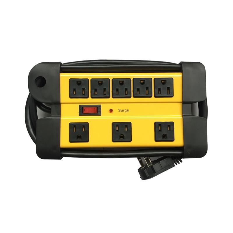 iCAN 8 Outlets Metal Surge Protector with 6ft Cord