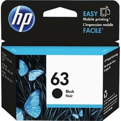 HP 63 Black Original Ink Cartridge(Open Box)