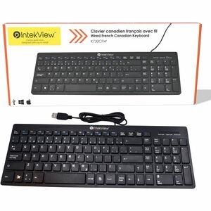 IntekView Slim V2 Ergonomic Office Keyboard-Black-Full Size-(K730CFW)