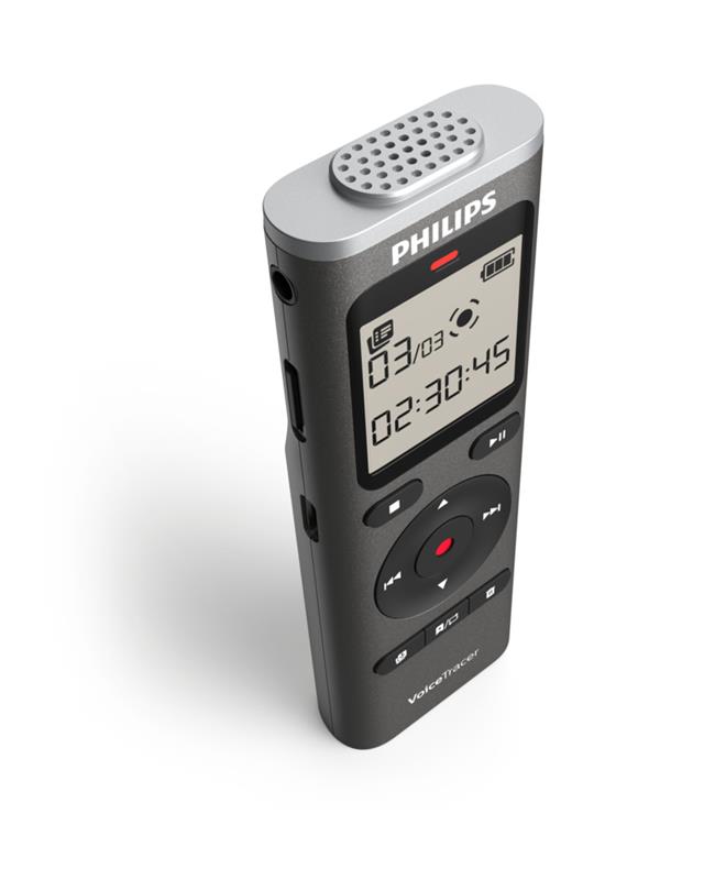 PHILIPS 8 Go 46 h (384 kbps), 11 h (1536 kbps) PCM (WAV) 2 piles AAA