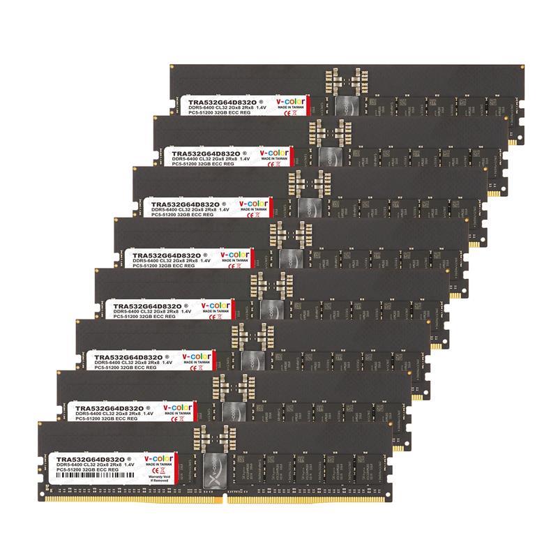 v-color 256GB (8x32GB) 6400MHz CL32 ECC RDIMM