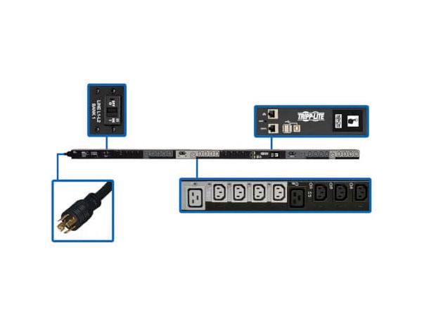 EATON PDU3EVSR6L2130 Triphasé 30 PDU commutée PDU