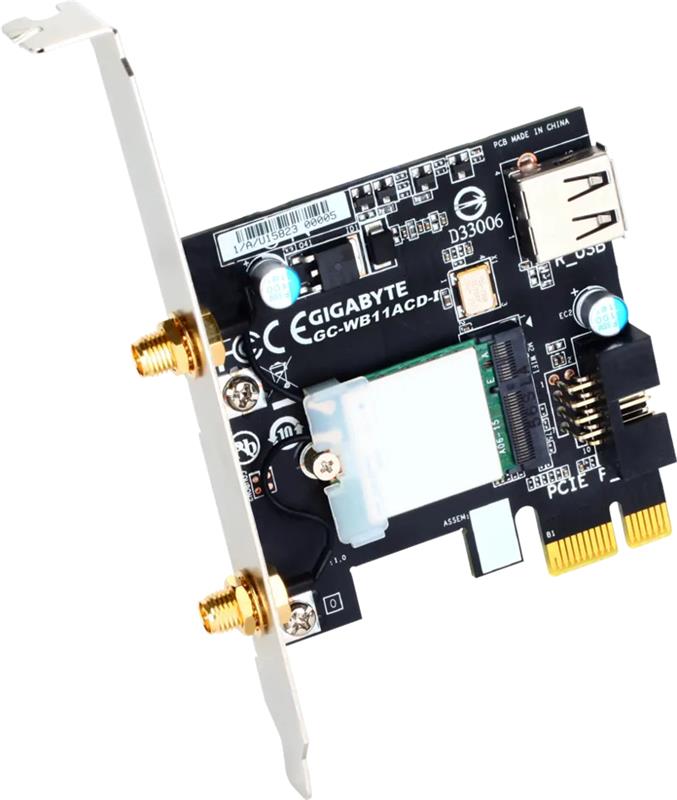 (Boîte ouverte) Adaptateur PCI-E sans fil GIGABYTE (GC-WB11ACD-I-B) Wi-Fi 5 (802.11ac) + Bluetooth 4.2