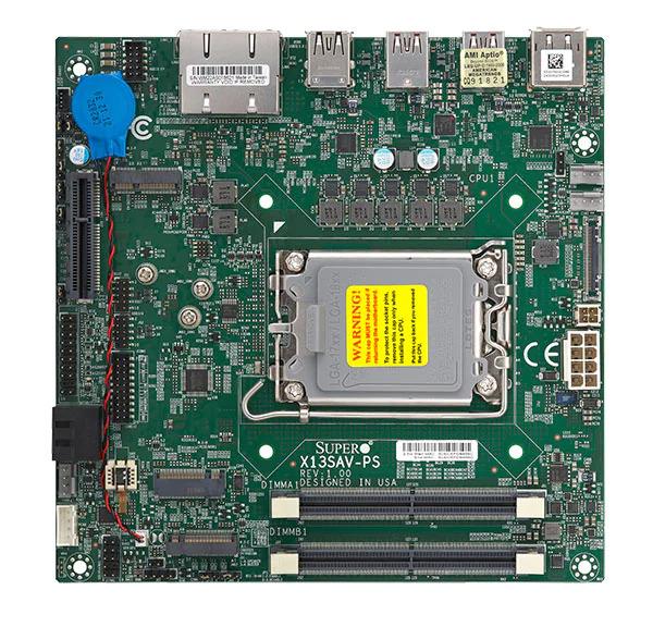 Carte mère serveur SUPERMICRO Mini - ITX (X13SAV-PS) Chipset Intel - Socket LGA-1700 - Celeron, Core i7, Core i5, Core i3 Pr...