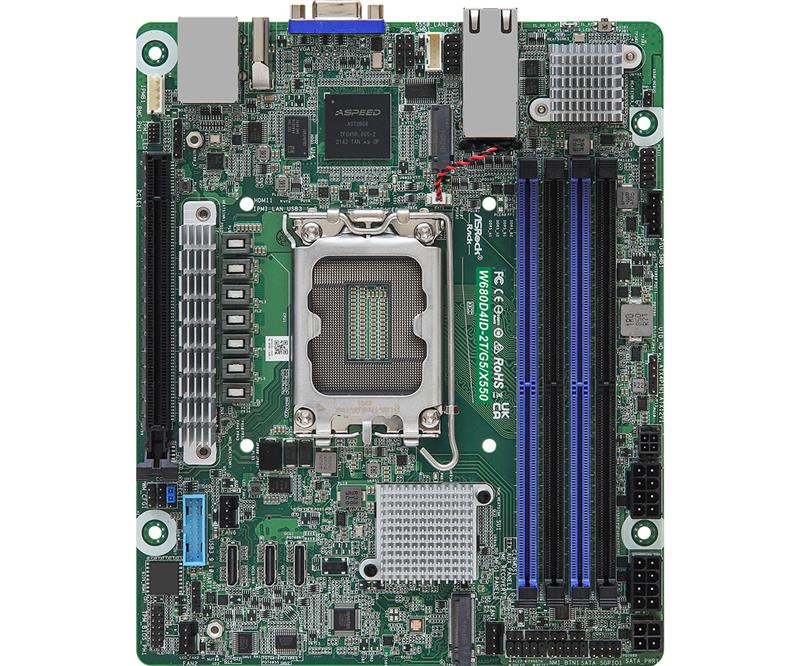 ASROCK W680D4ID-2T/G5/X550 Single Socket LGA 1700