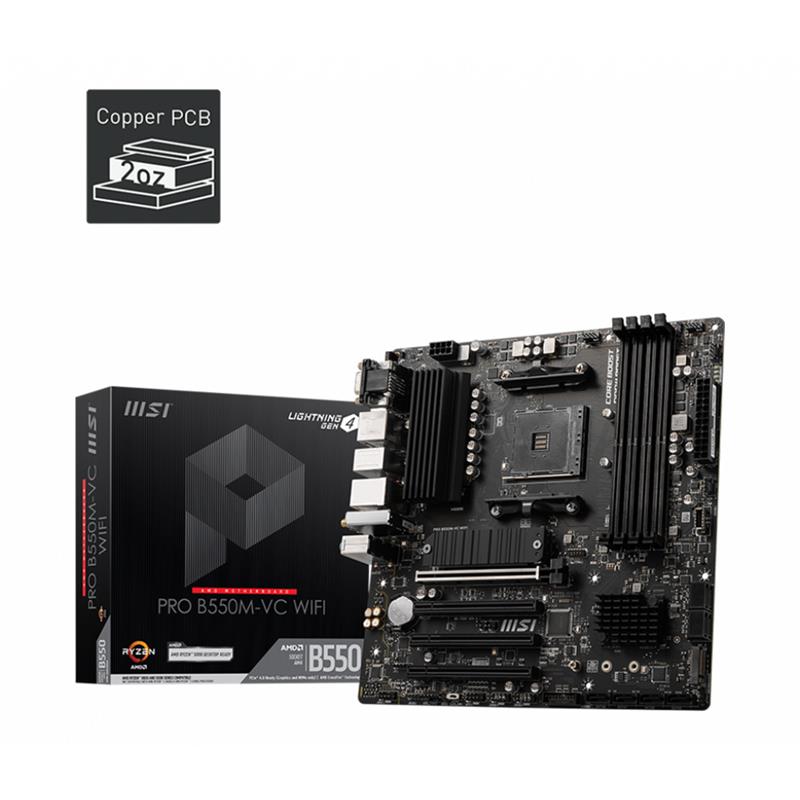 MSI PRO B550M-VC WIFI AMD B550 MATX AM4 WIFI 6E