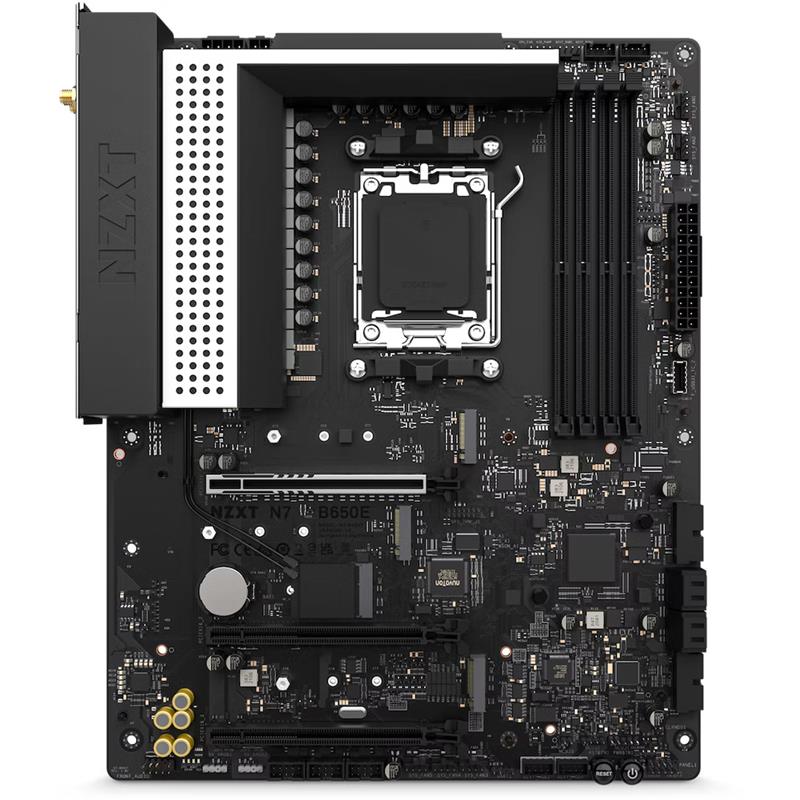 NZXT N7 B650E White AM5 DDR5 動作品 NZXT N7 B650E ATX AM5 Motherboard (WHITE) - Canada Computers