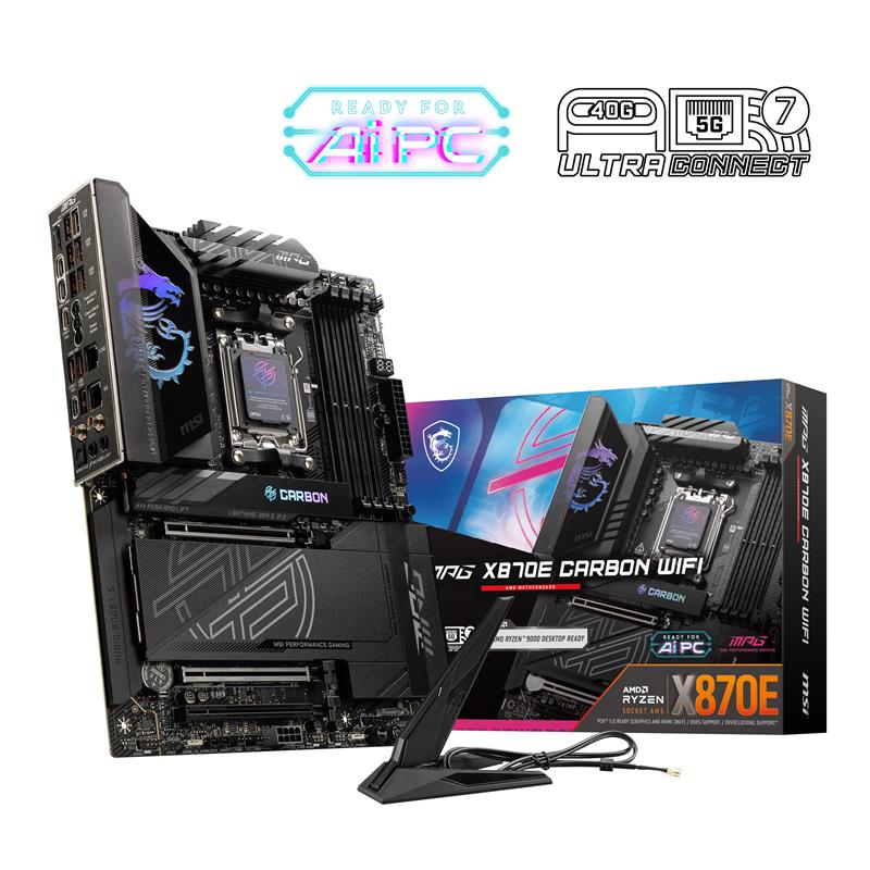 Carte mère MSI MPG X870E CARBON WIFI, AMD X870E ATX AM5(Open Box)