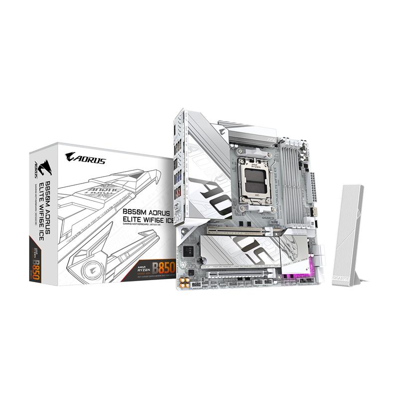 GIGABYTE B850M AORUS ELITE WIFI6E ICE AMD AM5 LGA 1718 Motherboard(Open Box)