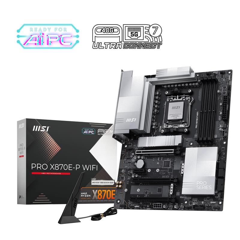 MSI PRO X870E-P WIFI AMD X870 AM5 DDR5 ATX Wi-Fi 7 Motherboard