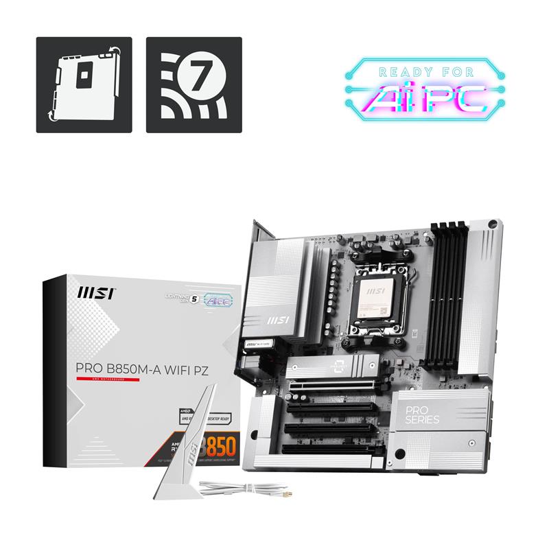 MSI PRO B850M-A WIFI PZ AMD AM5 mATX Carte mère(Open Box)