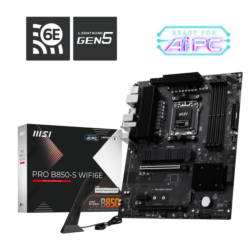 MSI PRO B850-S WIFI6E AMD AM5 ATX Motherboard