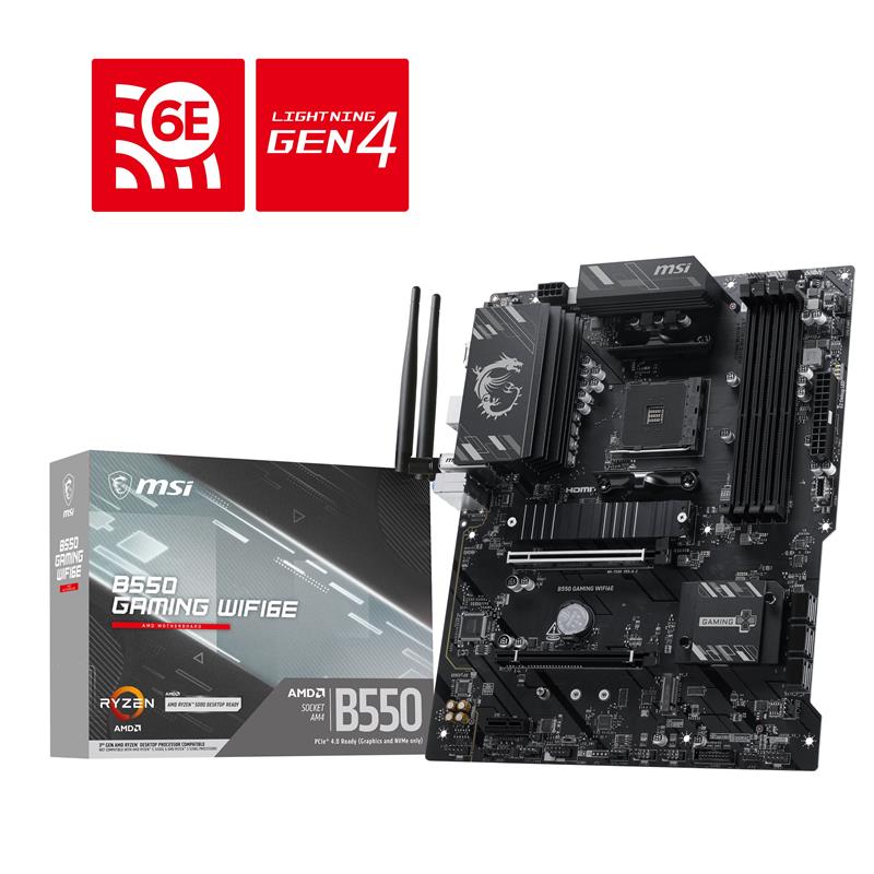MSI B550 GAMING WIFI6E AMD AM4 ATX Motherboard