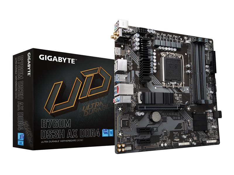 (Open Box) GIGABYTE B760M DS3H AX DDR4 LGA 1700 Intel B760 M-ATX Motherboard with DDR4, Dual M.2, PCIe 4.0, USB 3.2 Gen 2 Type-
