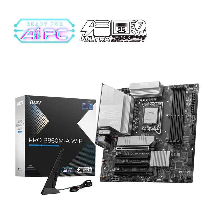 MSI PRO B860M-A WIFI, INTEL B860 mATX Motherboard(Open Box)
