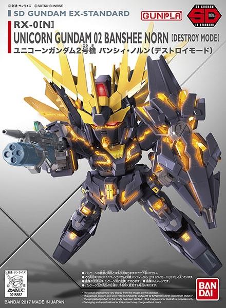 BANDAI SD Gundam EX-Standard #15 Unicorn Gundam 02 Banshee Norn (Destroy Mode) "Gundam UC" Kit de modélisation
