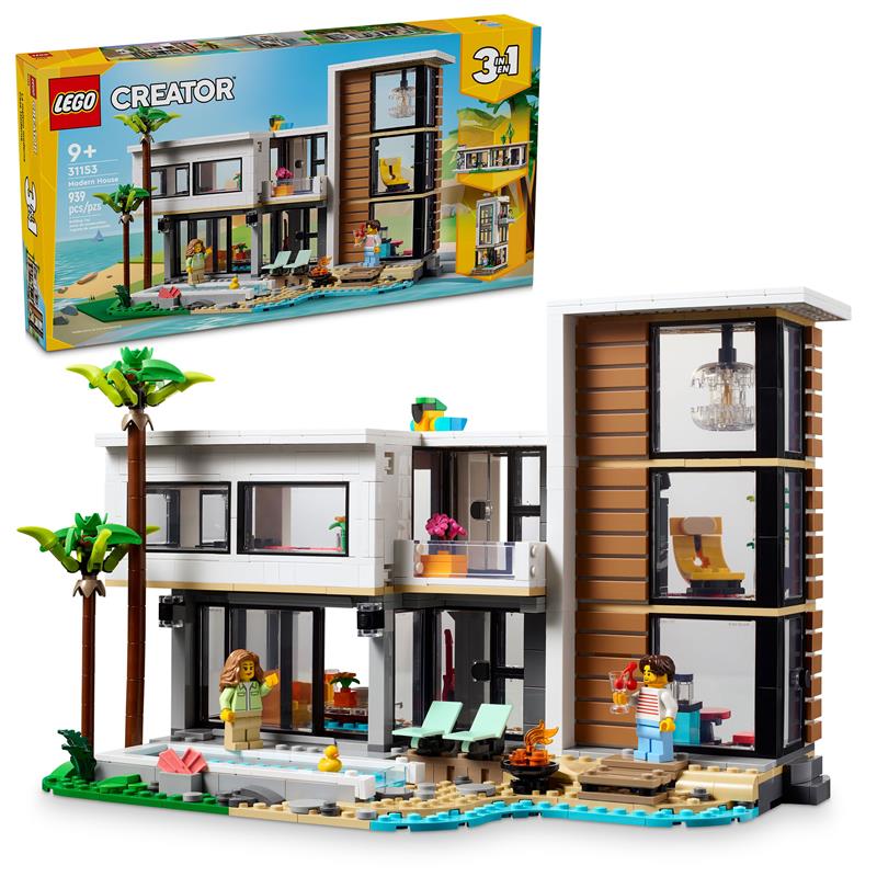 LEGO Creator 3 en 1 Ensemble de jeu de maison moderne et ensemble de c