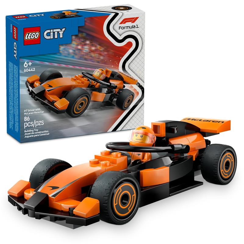 LEGO City Le pilote de F1 avec la voiture de course McLaren, ensemble