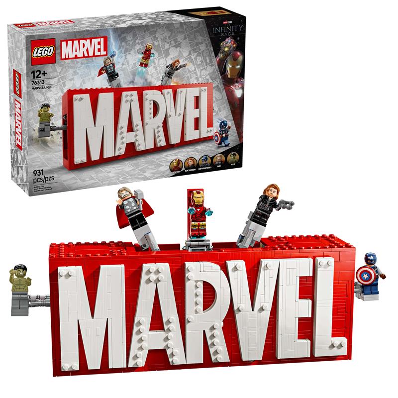 LEGO Marvel: MARVEL Logo & Minifigures Building Toy 76313