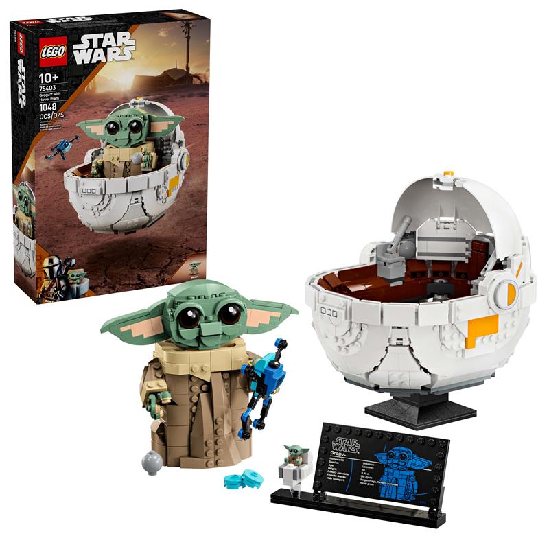 LEGO Star Wars : Le Mandalorien Grogu et son landau à répulseurs, Figu