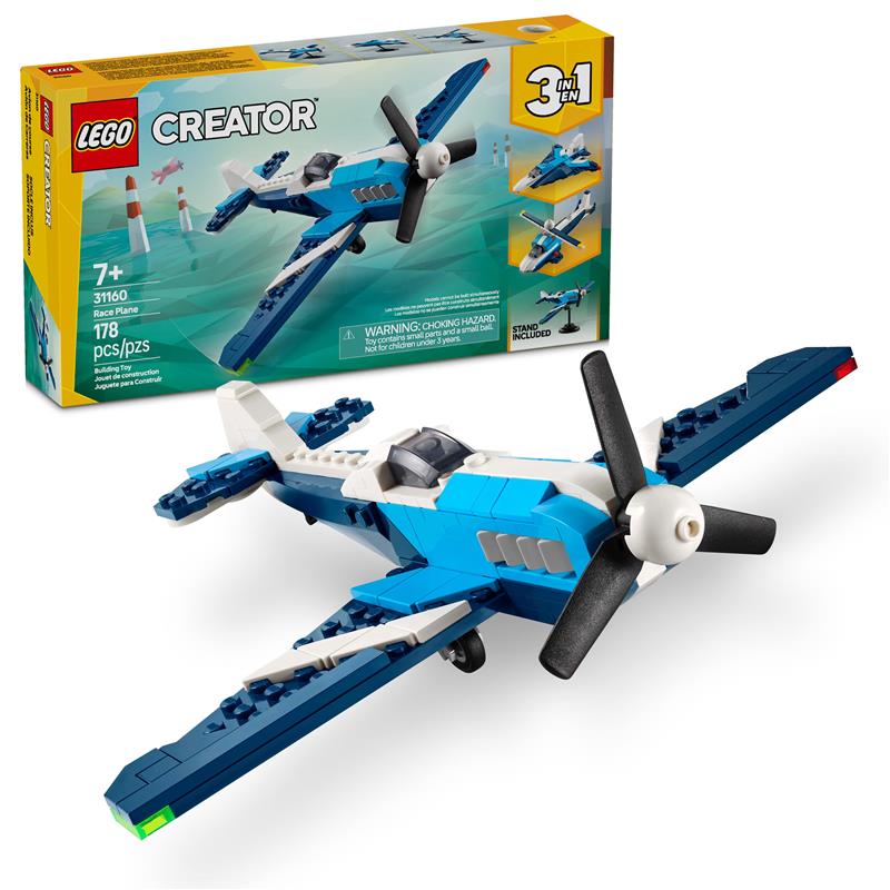 LEGO Creator 3in1 Aircraft: Race Plane Toy Vehicle Playset 31160