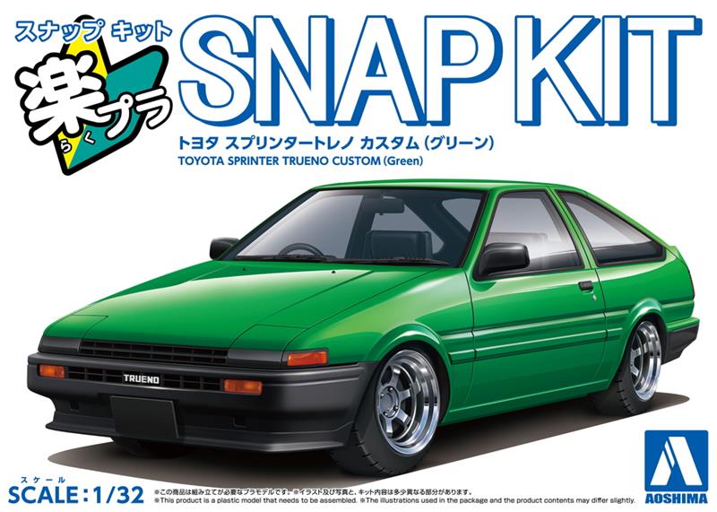 Aoshima 1/32 Snap Kit  Toyota Sprinter Trueno Custom Wheel (Green)