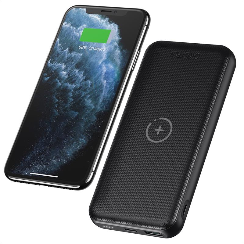 Choetech 10000mAH Wireless QC & PD 18W Power Bank, 50cm C to C Cable