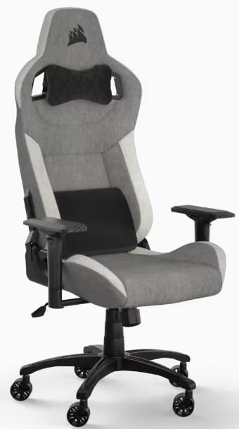 CORSAIR T3 RUSH Fabric Gaming Chair - Grey/White