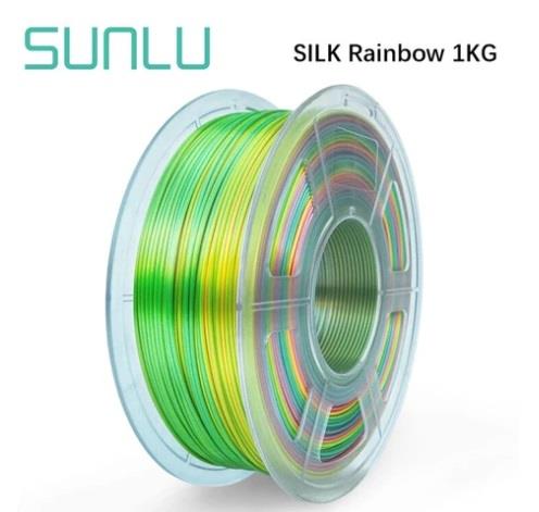 Sunlu 1.75mm, 1kg/spool, Silk PLA rainbow filament