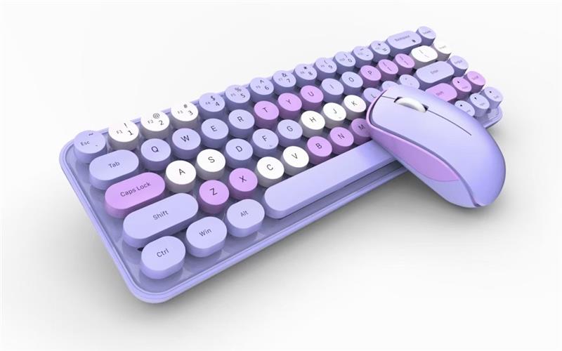 Mofii SMK-676367AG Wireless Keyboard and Mouse Combo, Purple(Open Box)
