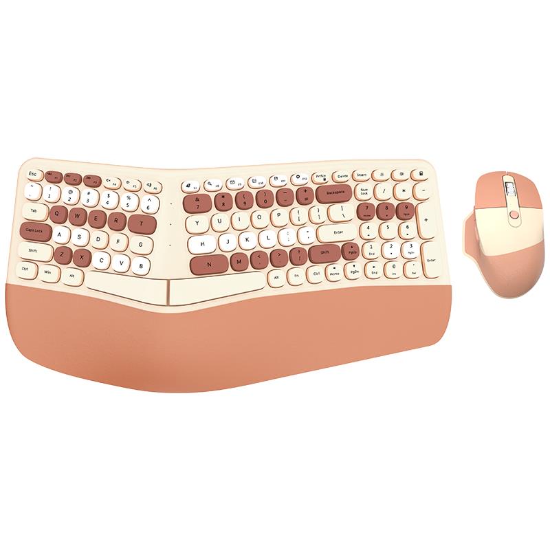 MOFii NOMI 2.4G Wireless Ergonomic Office Keyboard and  Mouse Combo Multicolor Brown(Open Box)