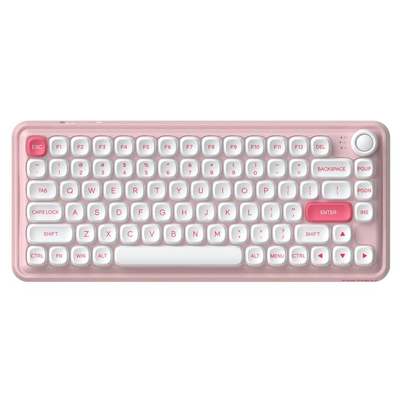 DAREU Z82 Tri-mode 2.4G Wireless/Bluetooth Mechanical Keyboard Customized Silence Linear Switch Scroll Knob White Backlight ...