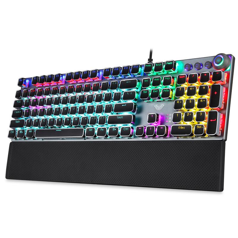 AULA F2088 Typewriter Style Mechanical Gaming Keyboard Blue Switches(Open Box)