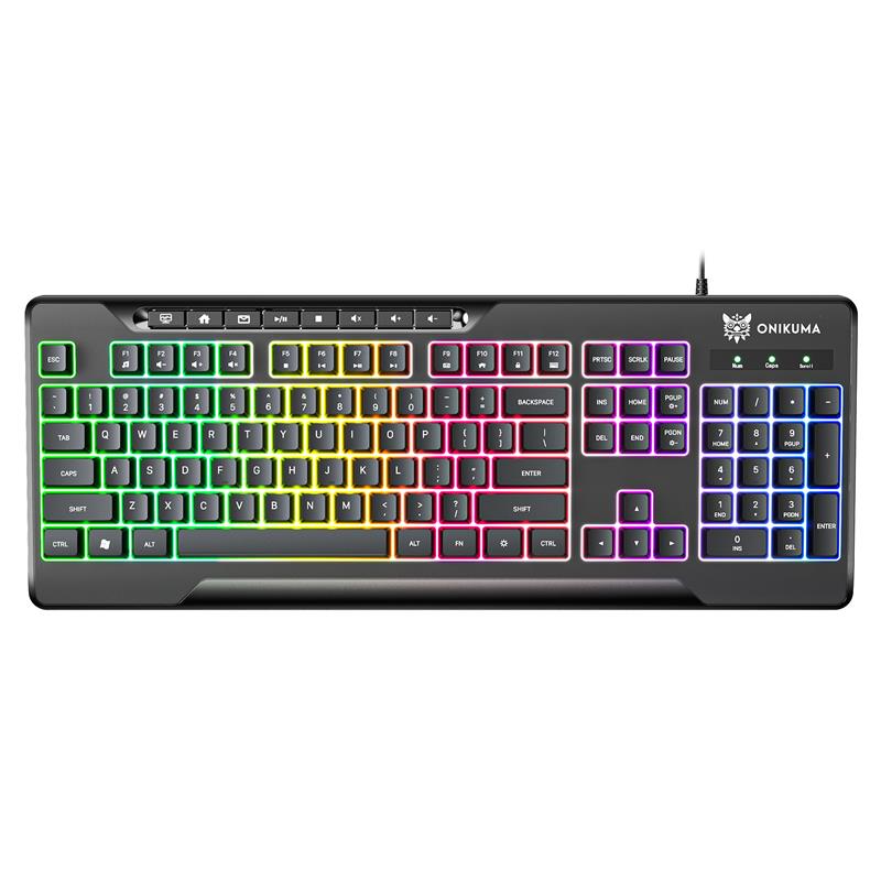 ONIKUMA G32 Matte Black Wired Gaming Keyboard RGB Backlit