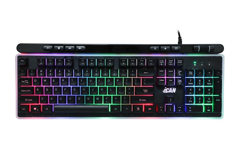 iCAN 104 Key Wired Rainbow Backlit Gaming Keyboard