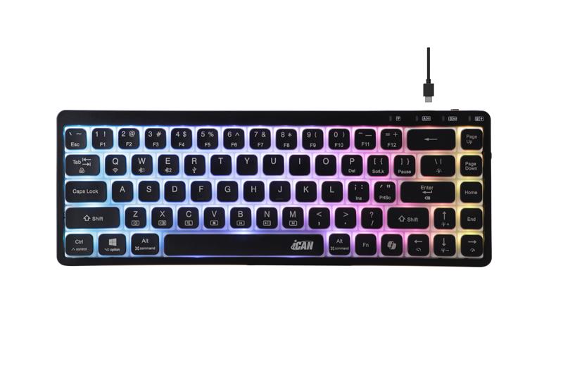 iCAN 68 key Wireless Tri-Mode RGB GS Structure Gaming Keyboard