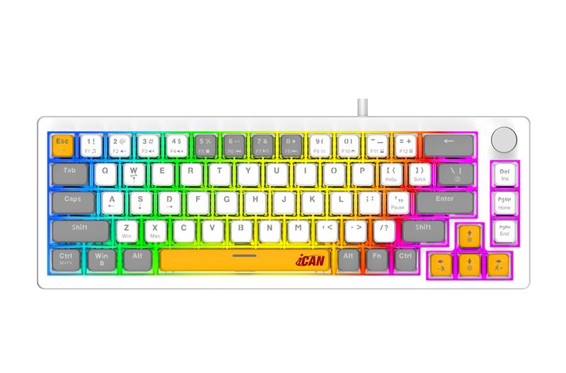 iCAN 68 Key Wired RGB Gaming Keyboard with Multimedia Control
