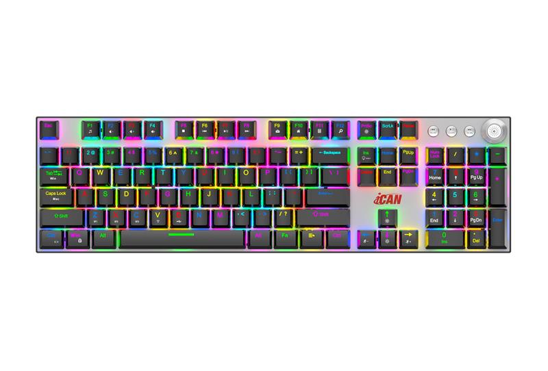iCAN 108 Key Tri-Mode RGB Gaming Keyboard with Multimedia Control