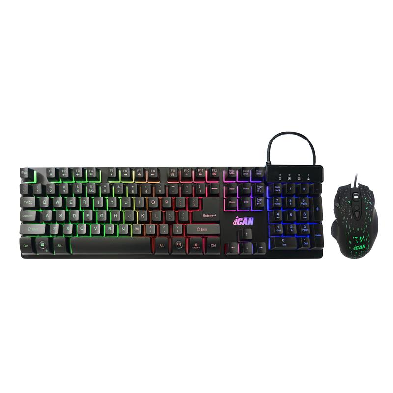 iCAN CGK-020 Wired Rainbow Gaming Keyboard and Mouse Combo