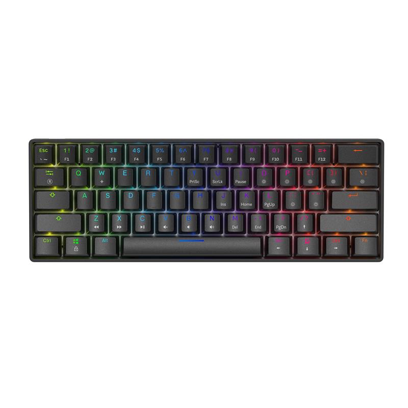iCAN 60% Black Wired Mechanical RGB Gaming Keyboard, Linear Red Switch
