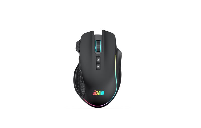 iCAN GM1103 2.4G Wireless Black RGB Gaming Mouse, 1600 DPI, 600mAh