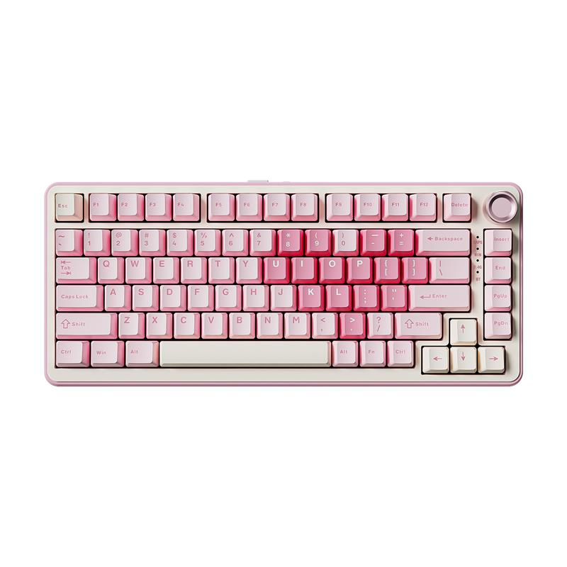 Yunzii B75 PRO Tri-Mode Pink + White 75% Knob Mechanical Keyboard