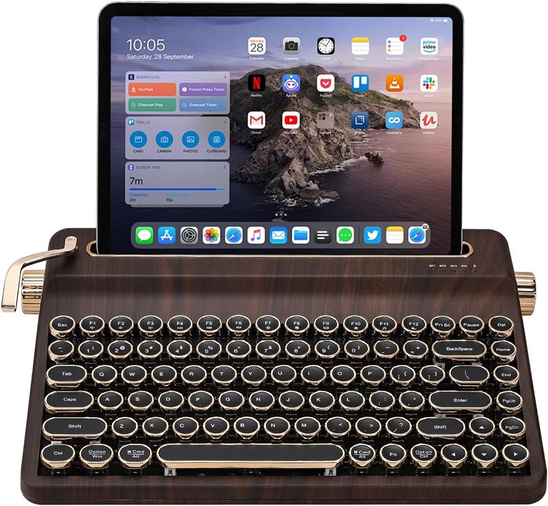 YUNZII QL75 Wireless Hot Swap Retro Mechanical Typewriter Keyboard