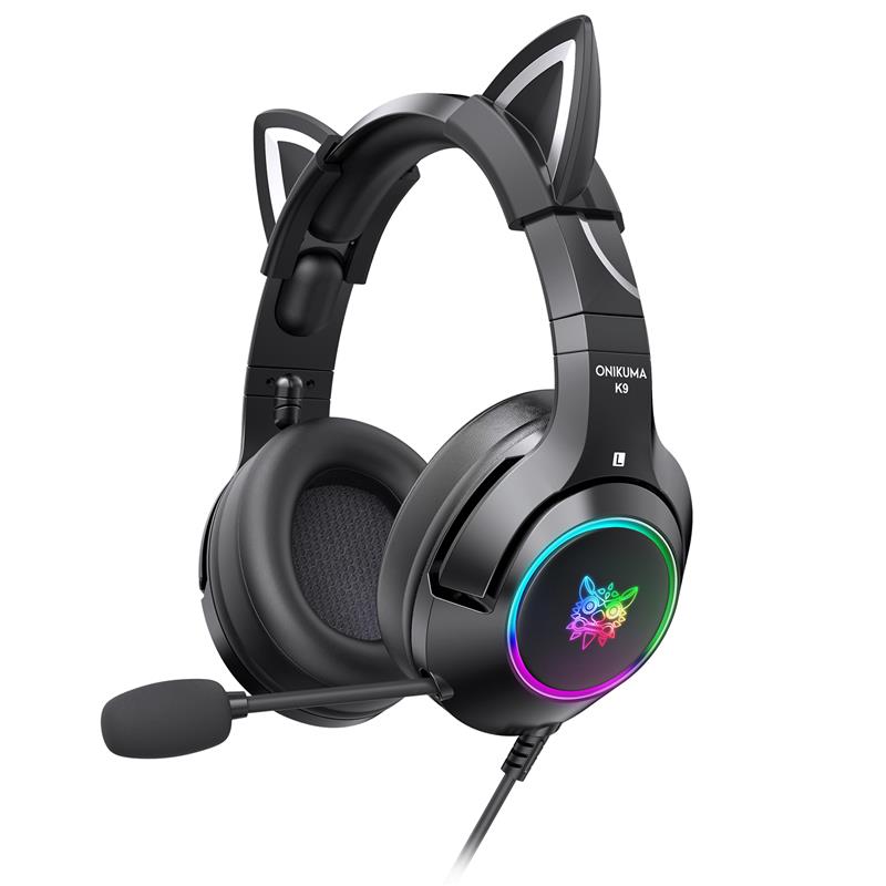 Onikuma K9-Black Gaming Headset with Cat Ears