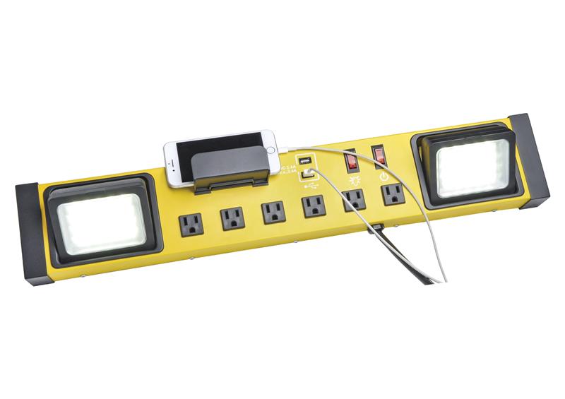 iCAN Multiprise en métal 6 prises 2 USB-A, cordon de 3 pieds